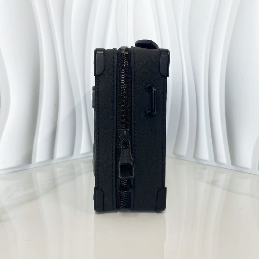Louis Vuitton Black Monogram Embossed Leather Soft Trunk Crossbody Bag - Picture 6 of 12